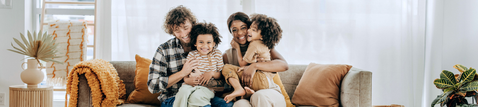 family on couch